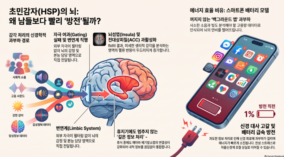 작은 소리·빛에도 왜 쉽게 지칠까? 초민감자(HSP)의 뇌 피로와 정량뇌파 진단